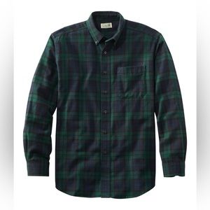L.L. Bean Men's Scotch Plaid Flannel Shirt, Medium, Slightly fitted